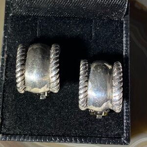 STERLING SILVER HUGGIE CLIP ON EARRINGS